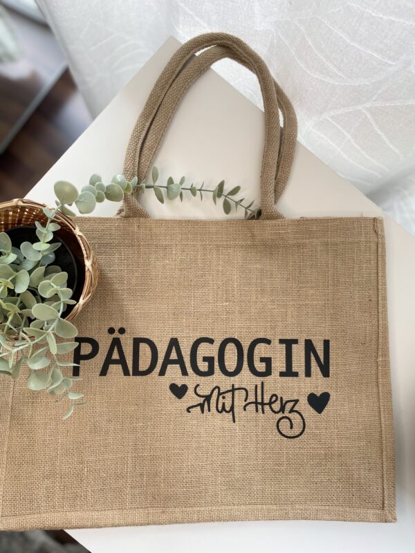 Jute Shopper Lehrerin Mit Herz