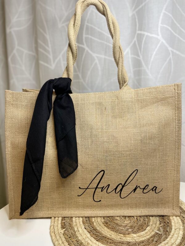 Jute Shopper Chic Schwarz 2