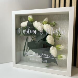 Schattenbox Blumenstrauss Hochzeit